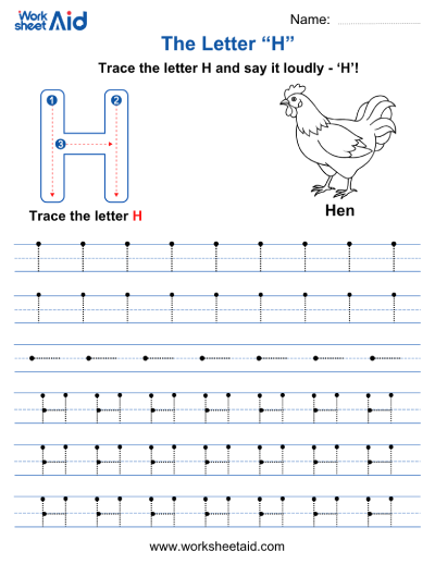 Letter H-Worksheets-Preschool