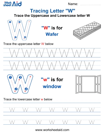 Letter W Tracing Worksheets