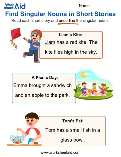 Singular Nouns in Stories