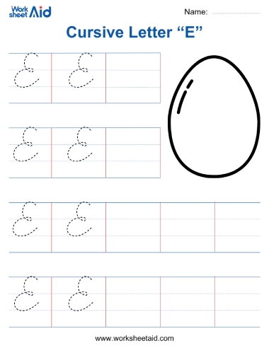 cursive letter e