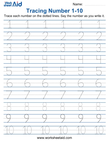 Number Tracing 1-10