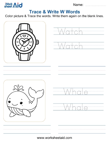 Alphabet W Words
