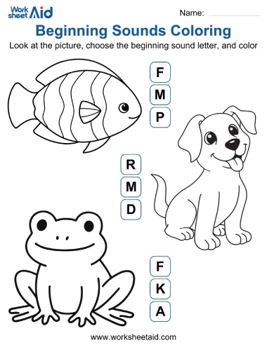 Beginning Sounds Coloring