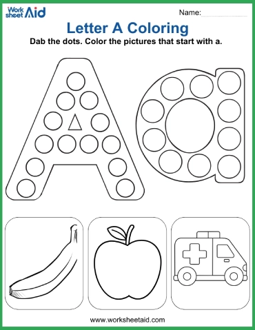Letter A Coloring Page