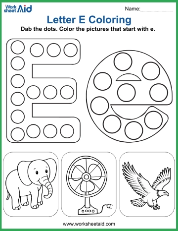 Letter E Coloring Page