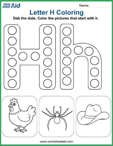 Letter H Coloring Page