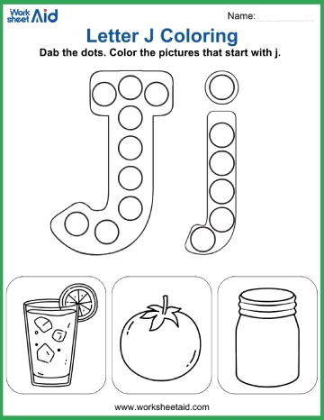 Letter J Coloring Page