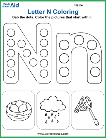 Letter N Coloring Page