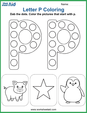 Letter P Coloring Page