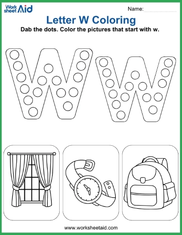 Letter W Coloring Page