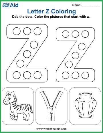 Letter Z Coloring Page